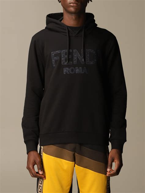 fendi black wool and cotton sweatshirt|fendi ready to wear sweatshirt.